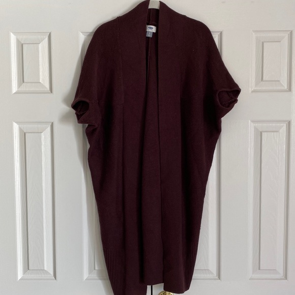 Long open short sleeve sweater cardigan - Picture 1 of 2